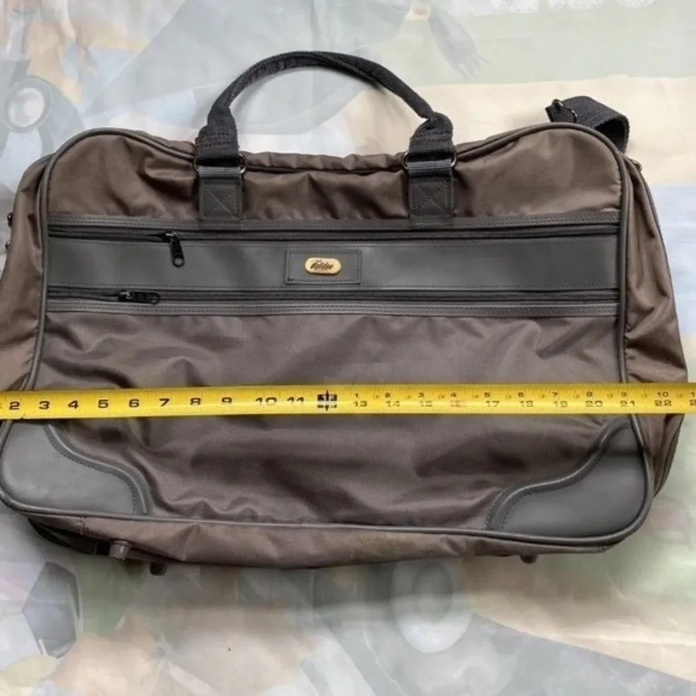 VTG Monarch Luggage Holiday New York Messenger Carry-On Shoulder XL Gray